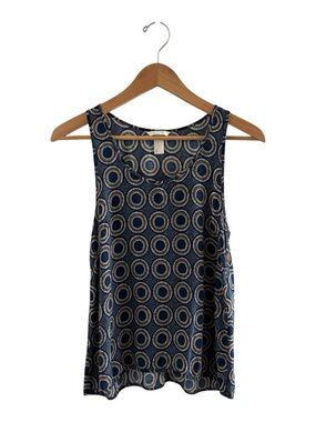 H&M Navy, Yellow, and White Circular Print Tank Top